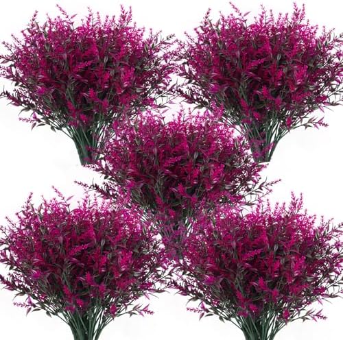 RECUTMS 36 Bundle Artificial Faux Plants Flowers Outdoor Spring Decoration by RECUTMS