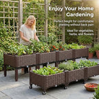 Raised Garden Bed with Interchangeable Wheels, Garden Boxes with Drainage, Ideal for Planting Vegetables, Herbs and Flowers, Patio. Suitable for Both Indoor and Outdoor use. - Image 4