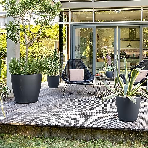 Lechuza 13244 Classico Color 43 Self-Watering Planter for Indoor and Outdoor Use, 17" x 17" x 16", Slate Matte - Image 6