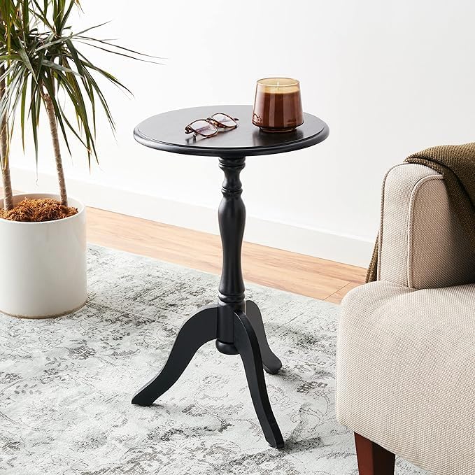 Decor Therapy Simplify Pedestal Accent Table, Aged Cherry 15" x 15" x 24" - Image 2