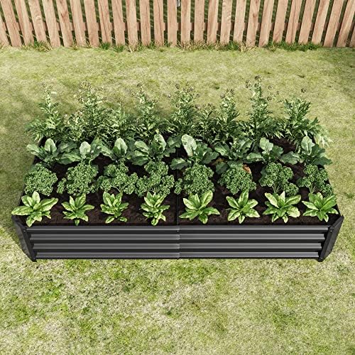 Metal Raised Garden Bed for Outdoor Vegetable & Flower Gardening: 7.6x3.7ft Large Galvanized Steel Planter Box, Easy Assembly Deep Root Garden Beds for Backyard, Patio (Black with 6x3x1ft) - Image 3