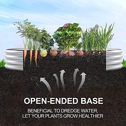 Land Guard 2Pcs Galvanized Raised Garden Bed Kit, Galvanized Planter Oval Large Metal Raised Garden Boxes Outdoor for Vegetables… - Image 4