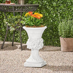 Classic Urn Planter, 20 Inch Tall Flower Pots, Pedestal Flower Vases Plant Pot, Modern Large Flower Pots Outdoor Plant Pot for Flowers, Classic Decorative Planter for Indoor and Outdoor Plants - Image 2