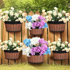 Layhit 6 Pcs Wall Hanging Planters, 12 Inches, 10 Inches, Brown by ShungLan