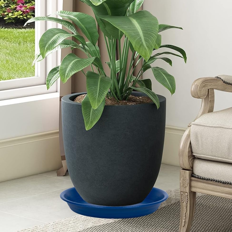 Plant Saucer Pot Tray 18 inch, 2 Packs Plastic Flower Planter Saucers and Drip Trays for Indoors Outdoors, Heavy Durable Plant Plate Water Catcher (Blue) - Image 7