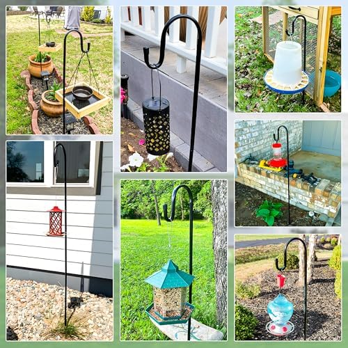 Ottsuls Shepherds Hooks with 5 Prongs Base for Outdoor - 92" Adjustable Bird Feeder Pole for Outside Hanging, Garden, Hummingbird Feeder, Plant Baskets, Solar Light Lanterns, Wedding Decor (1 Pack) - Image 6