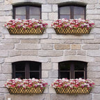 Window Boxes Planters: 2 Pack 24 Inch Railing Planter Box with Adjustable Brackets for Porch Fence Patio Balcony Hanging Flower Baskets with Coco Liners for Outdoor Garden Decor - Bronze - Image 6