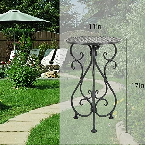 NAKUPE Metal Plant Stands 2 Pack, Heavy Duty Plant Pedestal 17" Tall, Single Flower Pot Holder for Indoor, Outdoor, Patio, Porch, Garden, Balcony, Black - Image 3
