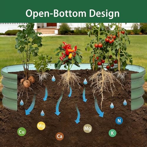 Gartist 2 Pack Raised Garden Bed Kits, 4x2x1FT Green Oval Galvanized Outdoor Planter Beds, Easy Assembly Metal Raised Bed for Vegetables, Flowers & Herbs - Image 6