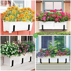 HFHOME 6 PCS Adjustable Planter Box Brackets (6 to 12.5 in), Universal Window Box Brackets, Heavy Duty Metal Flower Box Wall Mounting Hooks for Balcony, Fences, Patio, and Garden - Black - Image 3