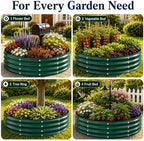 4FT Round Raised Garden Bed, Heavy Duty Galvanized Metal Planter Box for Vegetables, Flowers & Herbs, Rust-Resistant Outdoor Gardening Bed with Modern Green Finish & Easy DIY Assembly - Image 4