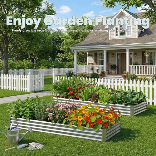 2Packs 6X2X1 FT Galvanized Raised Garden Beds Outdoor, Planter Raised Beds for Gardening, Vegetables, Flowers, Large Metal Garden Box, Deep Plant Flower pots Outdoor - Image 3