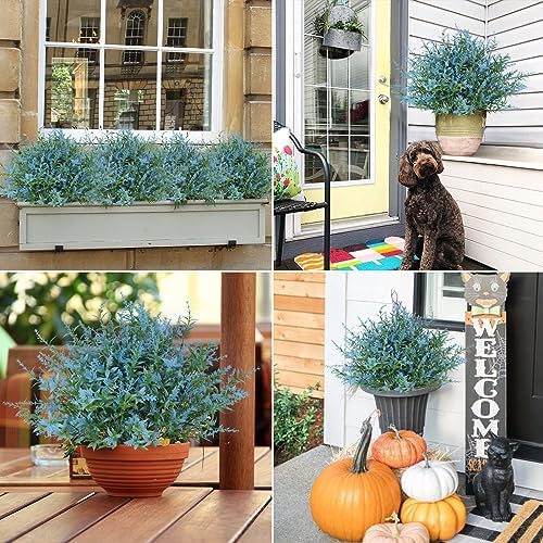 RECUTMS Blue Outdoor Artificial Flowers UV Resistant Fake Outdoor Plants - Image 3