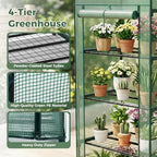 NEWBULIG 27"x19"x63" Mini Greenhouse, with Durable Zipper Door 4 Tier - Image 5