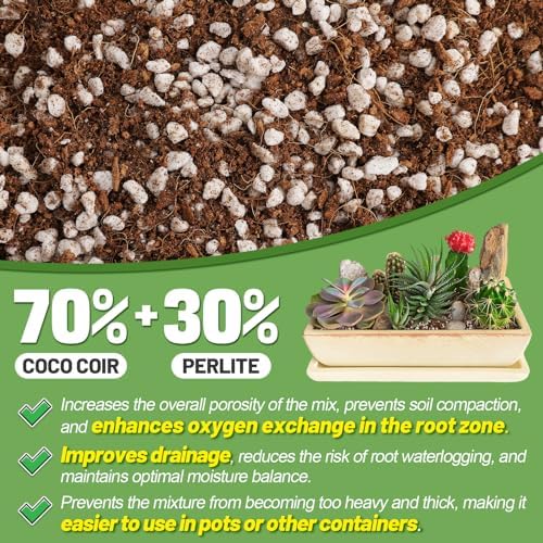 Coco Coir Perlite Mix - Retain Moisture, Improve Drainage & Aeration - Coco Peat Perlite Potting Mix, Loose Organic Potting Soil for Indoor Plants, 10 Quarts - Image 3