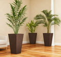 Tall Rattan Style Planters, Set of 3, 24 Inch, Brown by Noeko