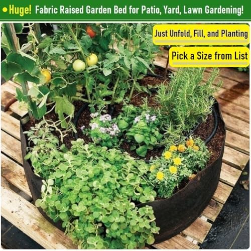 100 Gallon Big Raised Garden Bed Bag (40x20 inch) Large Plant Grow Bag for Tomato,Potato Planter,Herbs Veggies Planter,Flower Bed,Plant Container,Yard Waste,Lawn Debris,Leaf Bag with Gardening Gloves - Image 4