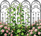 AMAGABELI GARDEN & HOME 4 Pack Large Garden Trellis for Climbing Plants Outdoor 60” x 18” Iron Plant Trellis for Potted Plant Support Tall Wall Metal Trellis Rose Vine Cucumber Bronze - Image 4