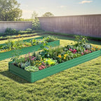 DWVO 12 x 4 x 1 FT Raised Garden Bed Kit, Outdoor Galvanized Flower Bed with Safety Rubber and Gloves, Large Metal Planter Box for Vegetables, Flowers, Herbs, Fruits, Green - Image 3