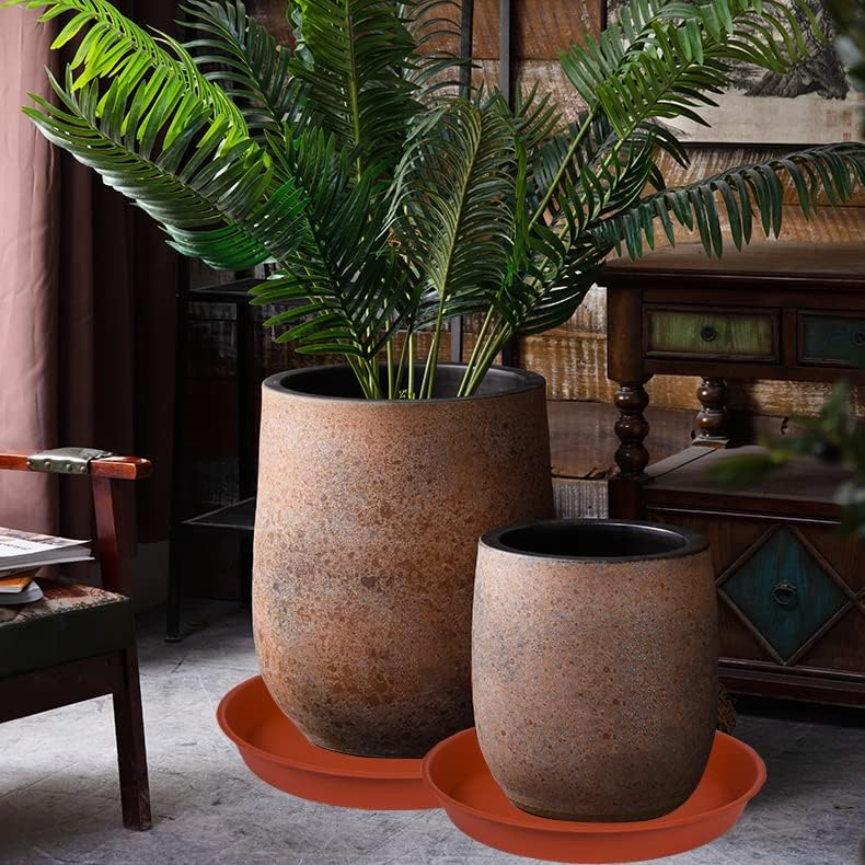 2 Pack of Extra Large Plant Saucer 24 26 inch (22.5 inch Base), 4.2" Depth, Plastic Birdbath Bowl for Indoors Outdoor, Deep Heavy Duty Plant Saucer Dish for Garden (26", Terracotta) - Image 7