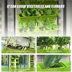 8 Pockets Vertical Garden, 4-Tier Wall Planter, Hanging Planter Stand, Wall Mounted Flower Beds for Vegetables, Floral (Light Green) - Image 6