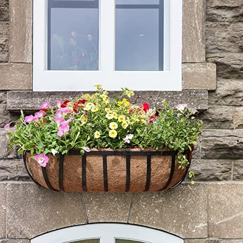 2 Pack Trough Coco Liner Fiber Replacement for Planters, 24/30/36/48 inch Half Moon Coconut Coir Planter for Window Box/Hanging Trough Planter, Garden Flower Vegetables Pot, Fence Flower Baskets - Image 7