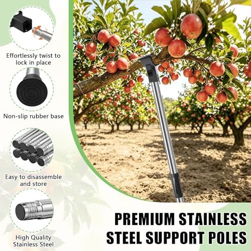 4 Set Adjustable Tree Branch Support, 18"-60" Tree Support Pole with Crutch - Image 5