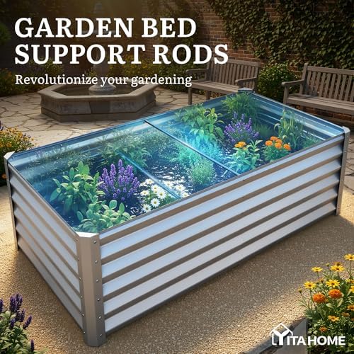 YITAHOME 6x3x3ft Galvanized Raised Garden Bed, Metal Planter Box with Safety Rubber, Gloves, Outdoor Flower Bed for Planting Plants Vegetables, Silver - Image 6