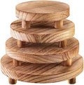 Geetery 4 Pcs Wooden Risers for Display Wood Pedestal Stand, Light Brown by Geetery