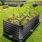 6x3x2 Ft Galvanized Metal Raised Garden Bed Large Planter Tall - Image 3