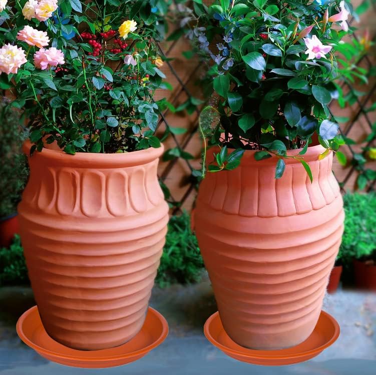 2 Pack of 18 19 inch Bath Baths Bowls, Large Deep Plastic Plant Saucer (18", Terracotta) - Image 4