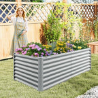 GIANTEX 6x3x2ft Raised Garden Bed, Large Metal Elevated Rectangular Planter Bed, 271 Gallon Capacity, Outdoor Planting Garden Box for Vegetable Flower Herb Grow (Grey) - Image 2
