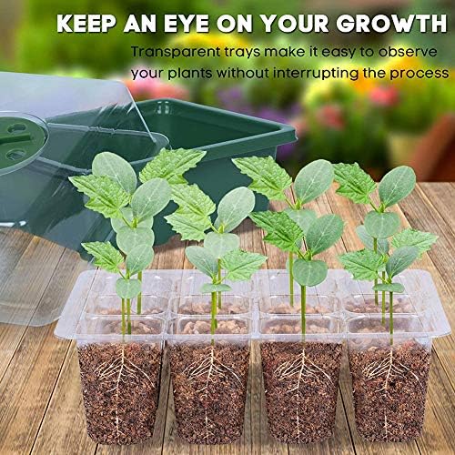 10 Packs Seed Starter Tray, Reusable Plant Trays for Seedlings, Seed Starter Tray Kit with Adjustable Humidity Dome Greenhouse Germination Kit for Seeds Growing Starting(120 Cells Total Tray) - Image 5