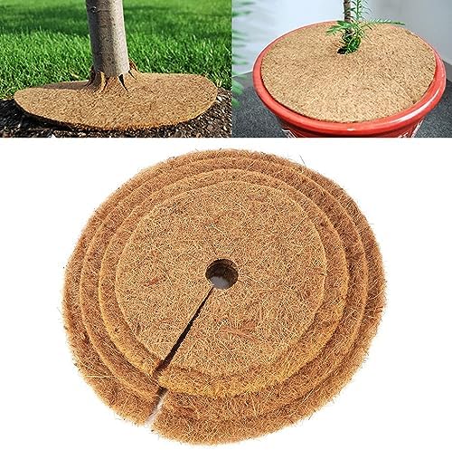 Coconut Mulch Mats, Coconut Fiber Tree Mulch Mat Round Cover Multiple Sizes Pack of 10 for Flowers and Plants(25cm) - Image 3