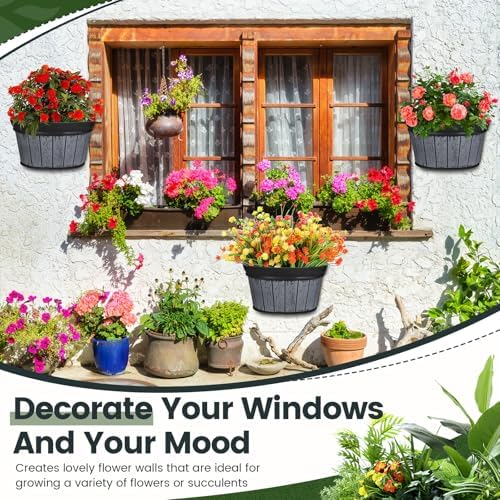 Layhit 6 Pcs Wall Hanging Planters, 10 Inches, Black - Image 4