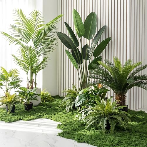 8 Artificial Moss Table Runner Halloween Enchanted Party Decor, Green - Image 4