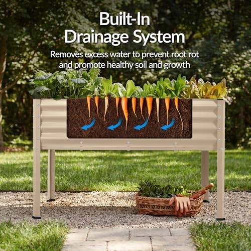Best Choice Products 48x24x30in Galvanized Raised Garden Bed, Metal Elevated Planter Box, Vegetable Garden for Backyard, Patio, Balcony - Beige - Image 6