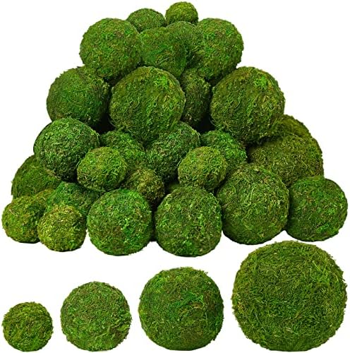 Amyhill 38 Pcs Decorative Faux Moss Balls for Centerpiece Artificial Green Plant Mossy Globes Dried Moss Balls Bowl Filler for Vase Wedding Spring Home Garden Decor Chinoiserie Party Display by Amyhill