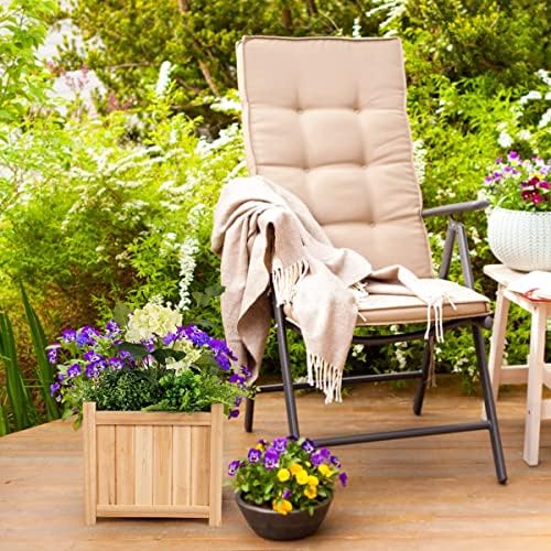 GRAFFY Raised Garden Bed, Folding Wood Planter Box w/Removable Bottom & Drainage, Indoor Outdoor Square Elevated Planter for Flower Herb Vegetable Fruit, Plant Container for Grass Lawn Patio Backyard - Image 3