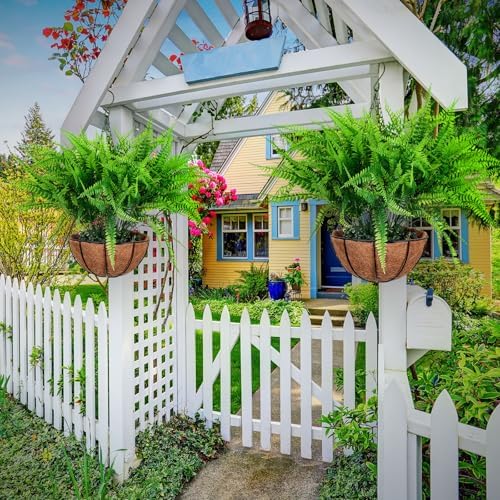 Giegxin 4 Pack Artificial Fern Hanging Basket Small Fake Boston Ferns Plant - Image 6