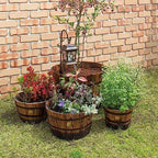 Takasho PPW-01MN Wood Barrel Planter Shallow Type M Depth 13 x Height 7.9 x Width 13.0 inches (33 x 20 x 33 cm), Brown - Image 2