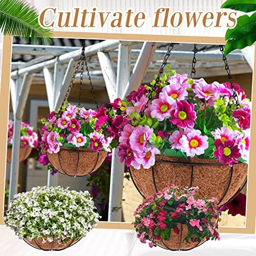 Dandat 1 Pack Metal Hanging Planter Basket, Coconut Coir Liner, 14 Inch - Image 7