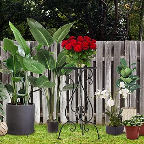 NAKUPE Metal Plant Stands Indoor Outdoor, Heavy Duty Flower Pot stand 22.5 inch Tall, Planter Pedestal Holder Rack for Patio Garden Porch Corner House Deck, 2 Pack(Black) - Image 4