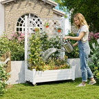 Trellis Raised Garden Bed, Self-Watering Planter Box, White - Image 6
