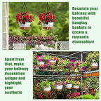 Amyhill 6 Pcs 8 Inch Hanging Planter for Indoor Plants Self Watering Hanging Pot Baskets with Drainage Hole Visible Water Level Tray with Hooks for Garden Outdoor(White) - Image 6
