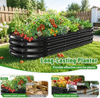 Black Oval Raised Garden Bed / Galvanized Steel Planter Box,60X24X12 inches - Image 6
