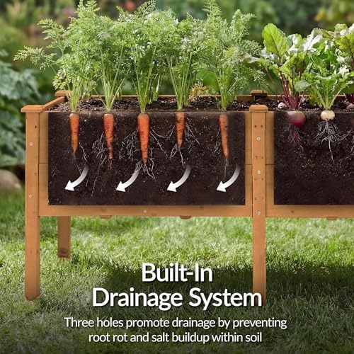 Best Choice Products 72" x 24" x 30" Raised Garden Bed with Extra Deep 16" Depth, Elevated Wood Planter Box Stand for Backyard, Patio, Balcony, Natural Fir Wood - Acorn Brown - Image 5