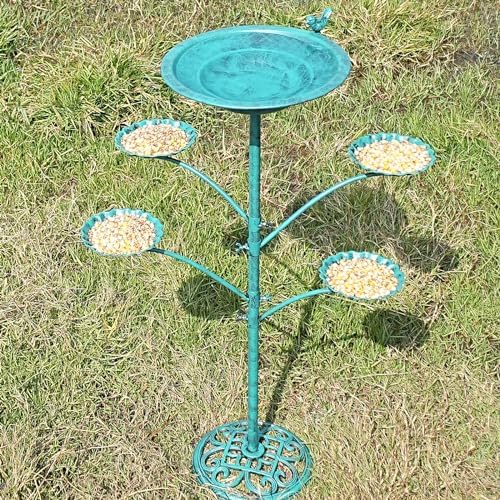 HOUYANG 35 "H Metal Bird Bath for Outside,Standing Bird Feeder - Image 2