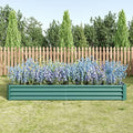 Metal Raised Garden Bed for Outdoor Vegetable & Flower Gardening: 7.6x3.7ft Large Galvanized Steel Planter Box, Easy Assembly Deep Root Garden Beds for Backyard, Patio (Green with 8x4x1ft) by Unknown