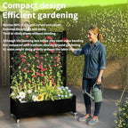 EasyUp Rolling Garden Planter Box with Trellis & Lockable Casters, Outdoor Raised Bed with Drainage & Water Gauge, Durable Resin for Patio, Balcony, Yard, Dust-Proof (Black, 43.43 * 18.27 * 64.29) - Image 7